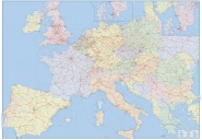 Wandkarte Europa mit Eisenbahn