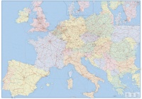  Wandkarte Europa mit Eisenbahn 