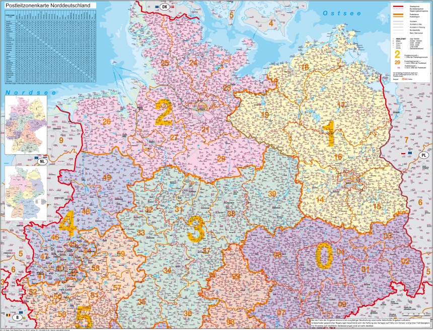 Postleitzahlenkarte Deutschland