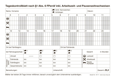 Kontrollbuch für Transporter 2,8 - 3,5 t