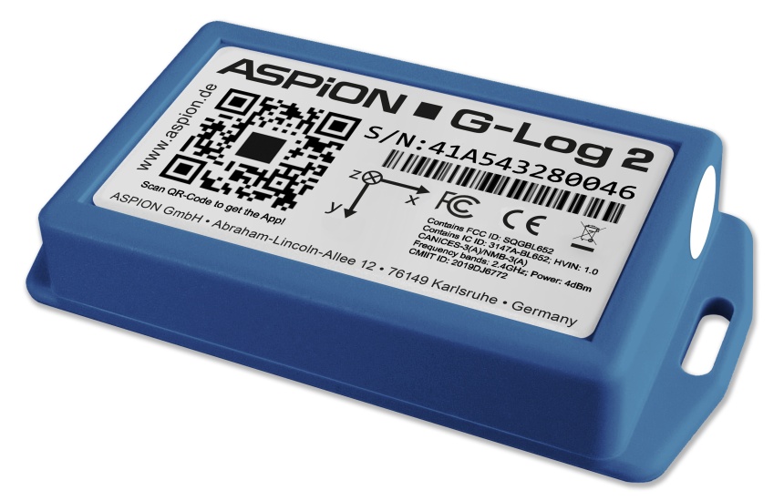 Schocksensor und Datenlogger ASPION G-Log 2 als Einzelgerät