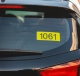Taxi-Ordnungsnummer auf Folie innen