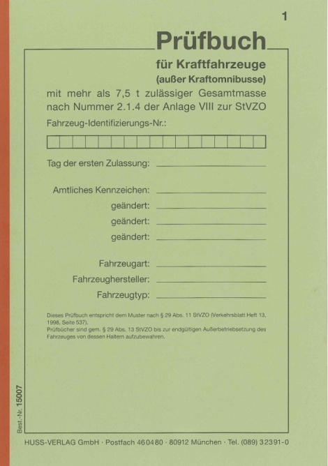 Prüfbuch für Lkw