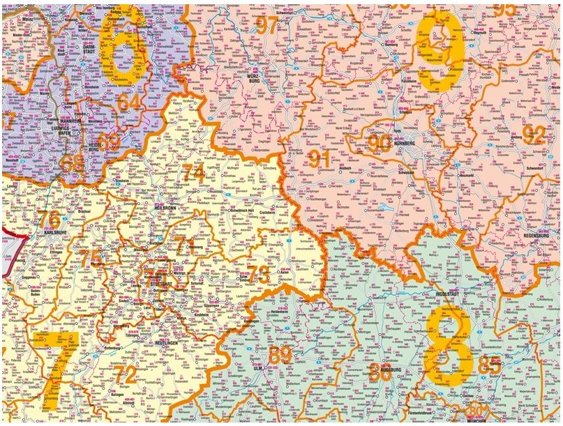 Postleitzahlenkarte Deutschland